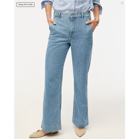 J. Crew Light Denim Blue Wash Drapey Denim Trouser Size 30 - Picture 1 of 15